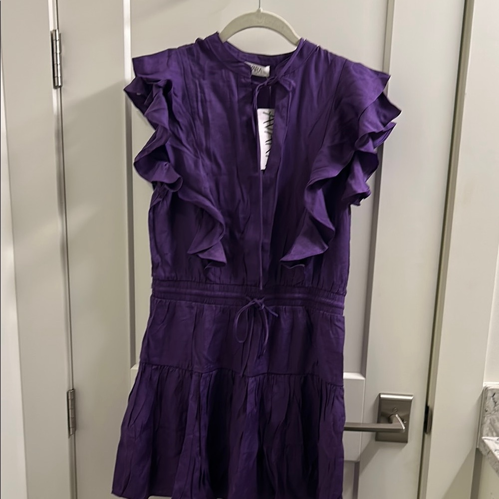 Chic Purple Ruffle Dress